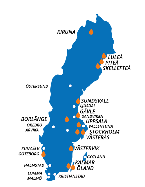 Washtek karta Sverige